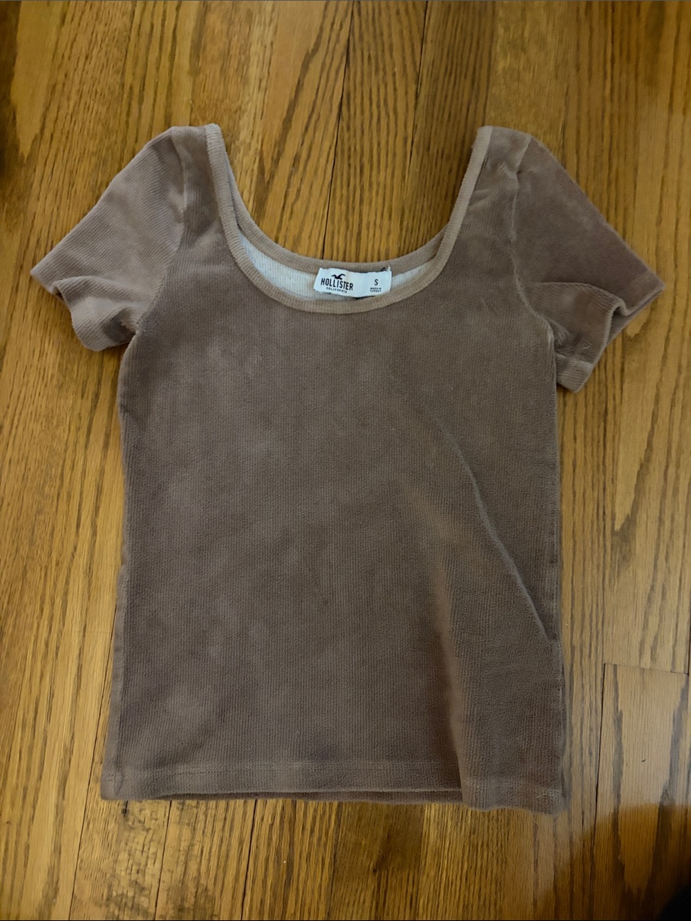Hollister Velvet Scoop Neck Short Sleeve Top